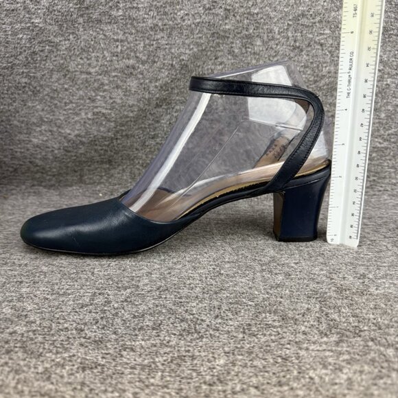 ✅VTG Fashion Craft Heels Womens 7.5 2A/4A Blue Leather Ankle Strap✅Nostalgia USA - Picture 14 of 14